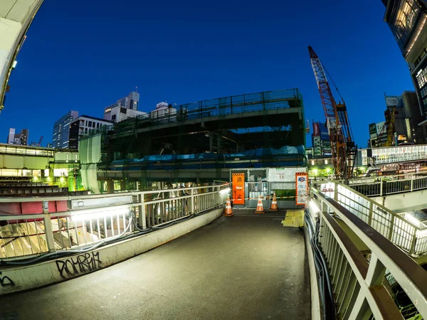 Tokyo Shibuya ombyggnationer nattvisning — Stockfoto