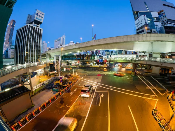 Tóquio Shibuya Redesenvolvimento visão noturna — Fotografia de Stock