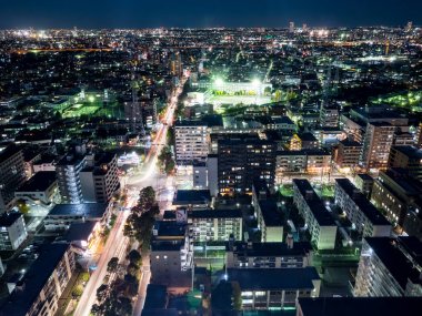 Japonya'da gözlem odası gece görünümü