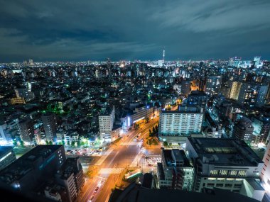 Japonya'da gözlem odası gece görünümü