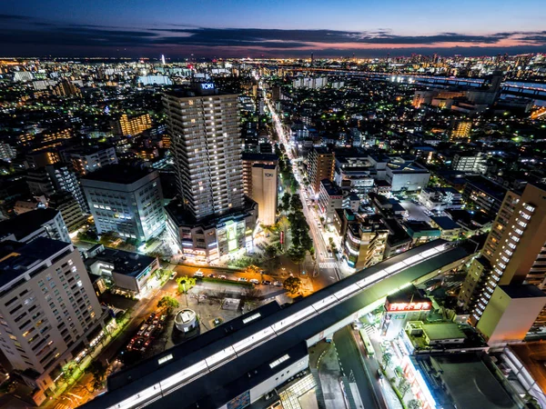 Sala de observação vista noturna no Japão — Fotografia de Stock