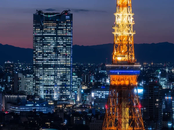 Obserwacji Pokój z widokiem na noc w Japonii — Zdjęcie stockowe