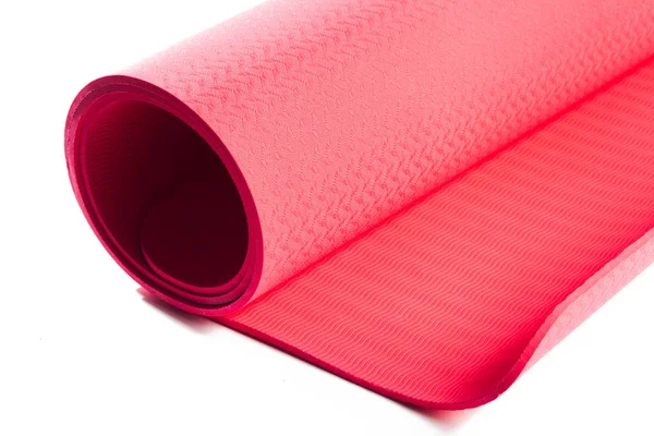 Красный коврик для йоги . — стоковое фото