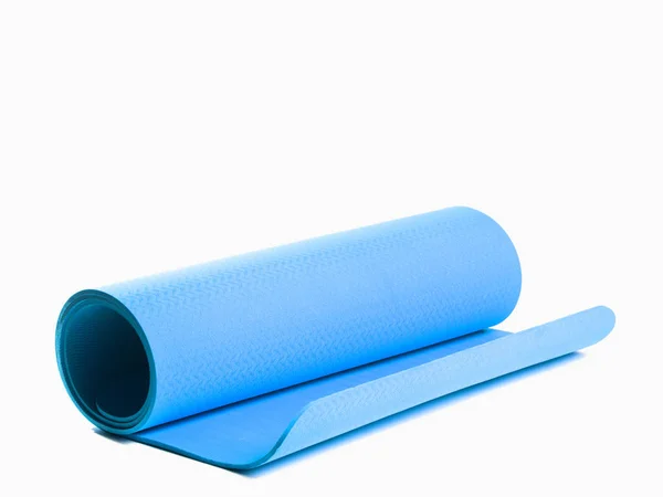 Blauwe sport mat op geïsoleerde achtergrond — Stockfoto