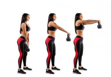 bir egzersiz ile kilo yapıyor kadın