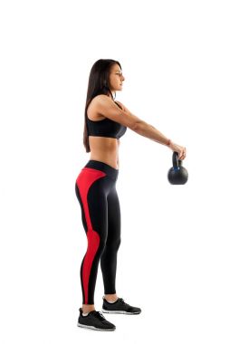 bir egzersiz ile kilo yapıyor kadın