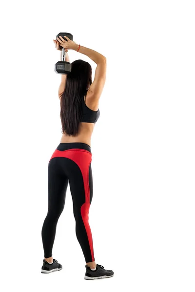 Mulher fazendo exercícios com halteres — Fotografia de Stock
