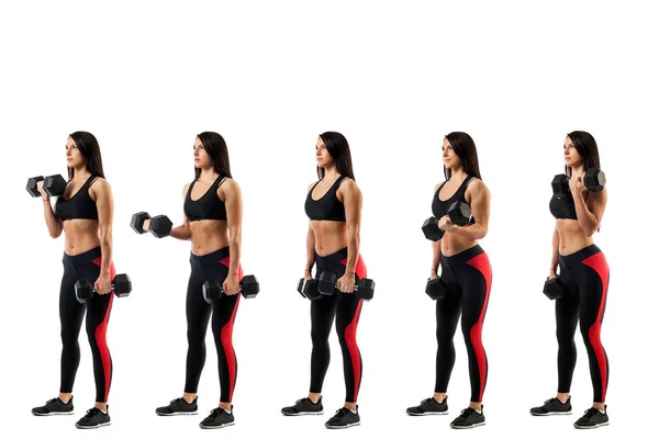 Pazı dumbbells ile egzersiz — Stok fotoğraf