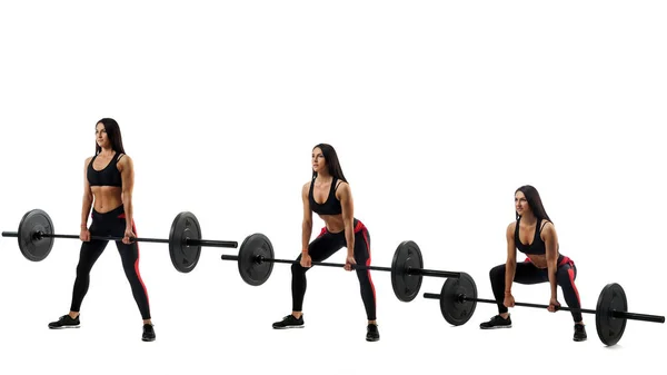 Barbell ile bir ağız kavgası yapmak için tekniği — Stok fotoğraf