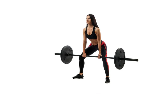 Mujer haciendo deadlift — Foto de Stock