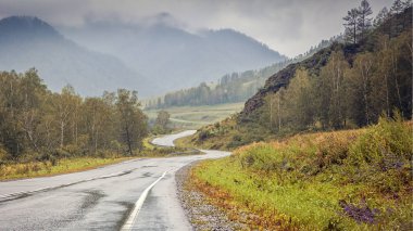 Sonbahar günü dağlarda peyzaj