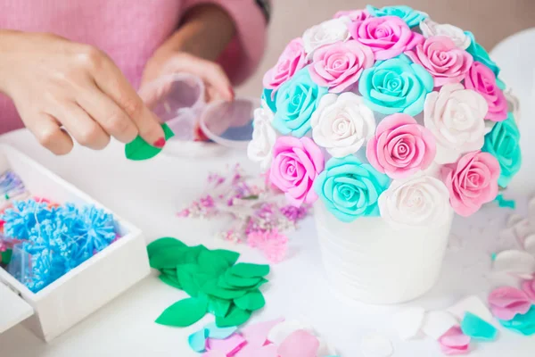 kadın yapma yapay gül 