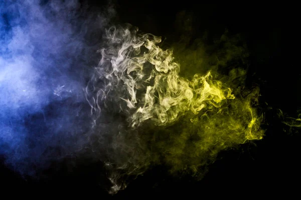 Oblak Dýmu Modré Zelené Samostatný Pozadí Pozadí Kouře Vape — Stock fotografie