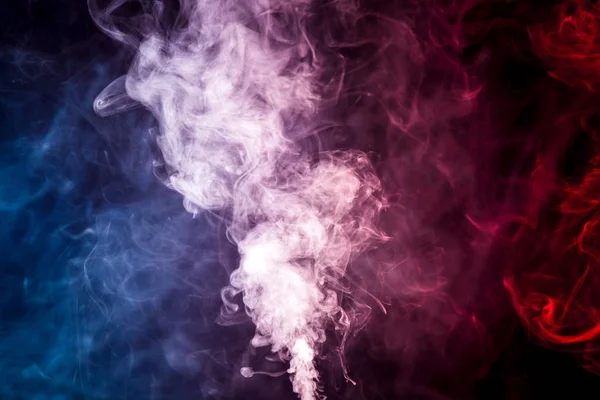 Cloud of smoke of blue and red  isolated background. Background from the smoke of vape
