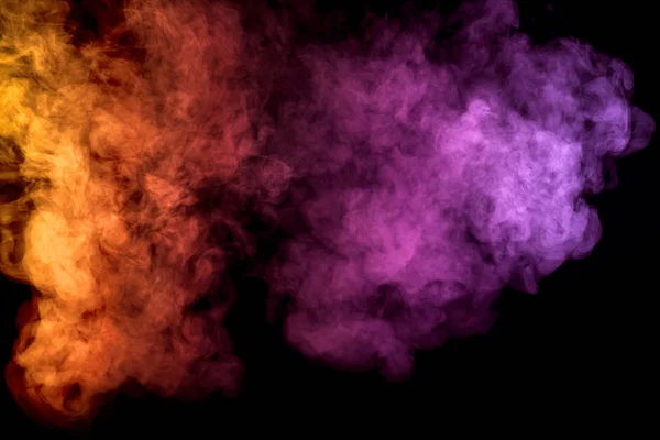 Cloud Smoke Purple Red Orange Colors Black Isolated Background Background — Stock Photo, Image