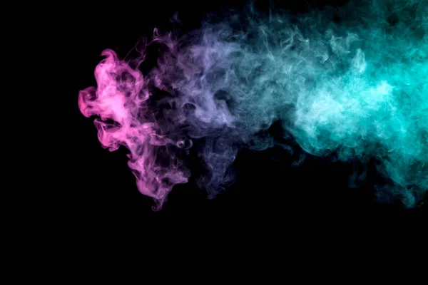 Thick Colorful Smoke Purle Pink Black Isolated Background Background Smoke — Stock Photo, Image