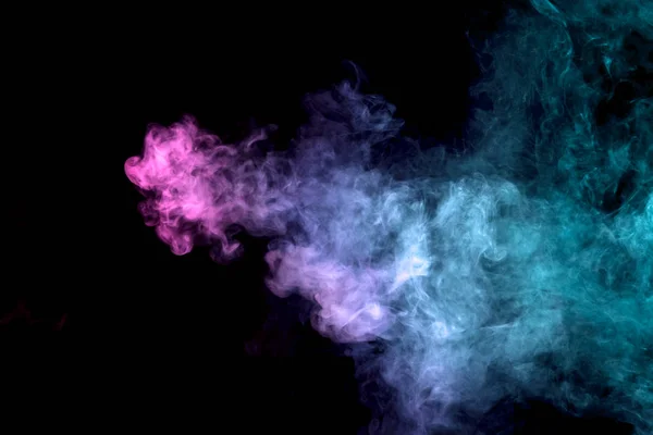 Blue Purple Cloud Vape Smoke Black Isolated Background — Stock Photo, Image
