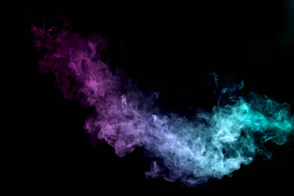 Pink Blue Cloud Vape Smoke Black Isolated Background — Stock Photo, Image