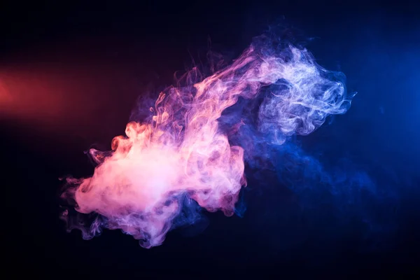 Hintergrund Aus Rosa Und Blauem Rauch Von Vape Auf Schwarz — Stockfoto