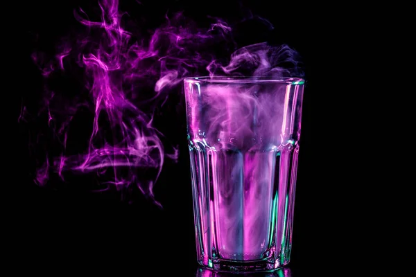 New Glass Soft Multi Colored Pink Smoke Vape Black Isolated — Stock Photo, Image