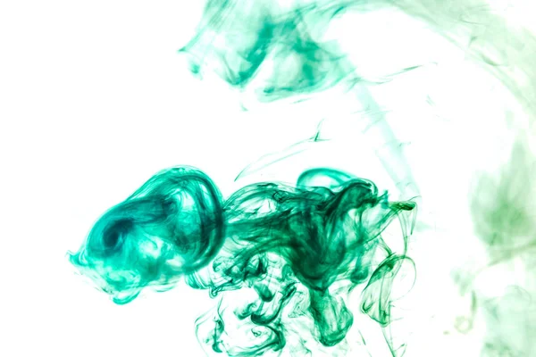 Fumaça Multicolorida Densa Cores Verdes Fundo Isolado Branco Antecedentes Macaco — Fotografia de Stock