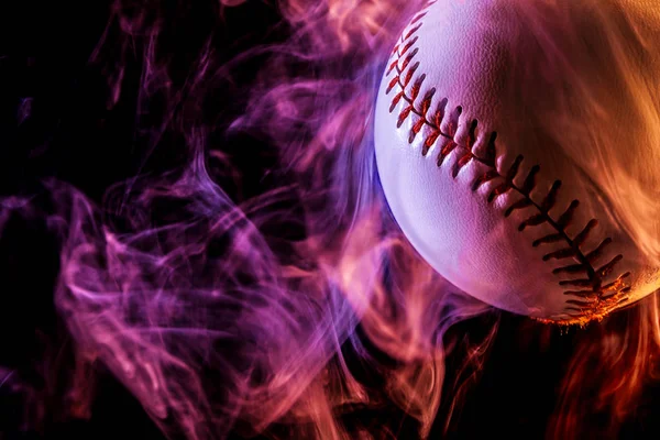 Multi Színes Füst Vape Elszigetelt Fekete Alapon Piros Színes Baseball — Stock Fotó