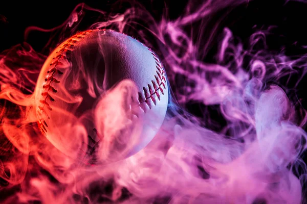 Multi Színes Füst Vape Elszigetelt Fekete Alapon Piros Színes Baseball — Stock Fotó