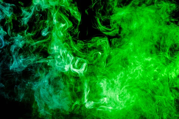 Nuvem Verde Azul Fumaça Fundo Isolado Preto Antecedentes Fumaça Macaco — Fotografia de Stock