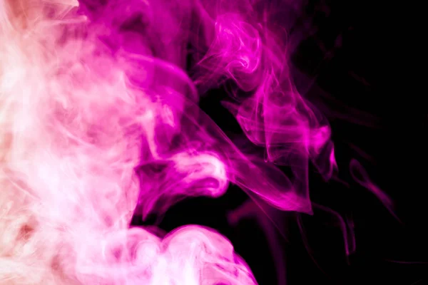 Colorful Pink Smoke Black Isolated Background Background Smoke Vape — Stock Photo, Image