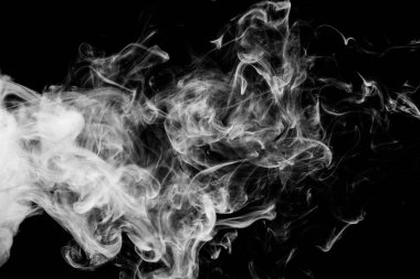 beyaz izole bir siyah duman 