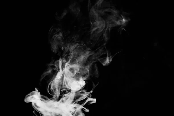 Λευκό καπνό σε ένα μαύρο απομονωμένες — Φωτογραφία Αρχείου