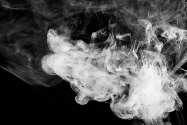 Vit rök på en svart isolerade — Stockfoto