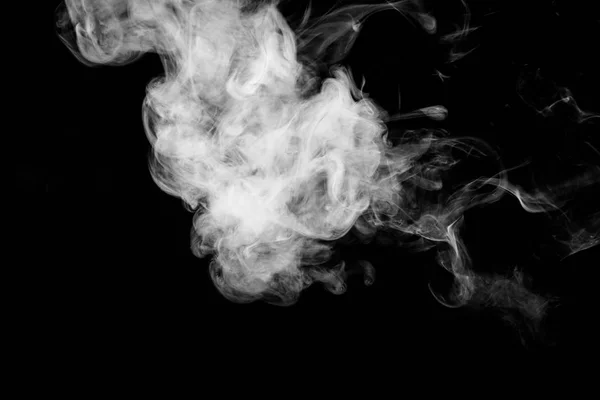 Weißer Rauch auf einer schwarzen isolierten — Stockfoto