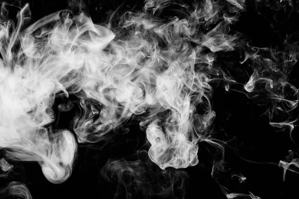 White smoke on a black isolated — Stock Photo, Image