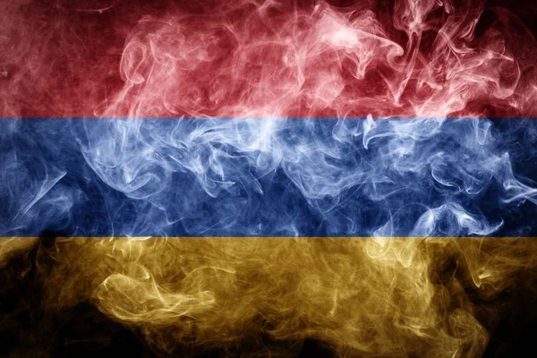 Государственный Флаг Армении Густого Цветного Дыма Черном Изолированном Фоне — стоковое фото
