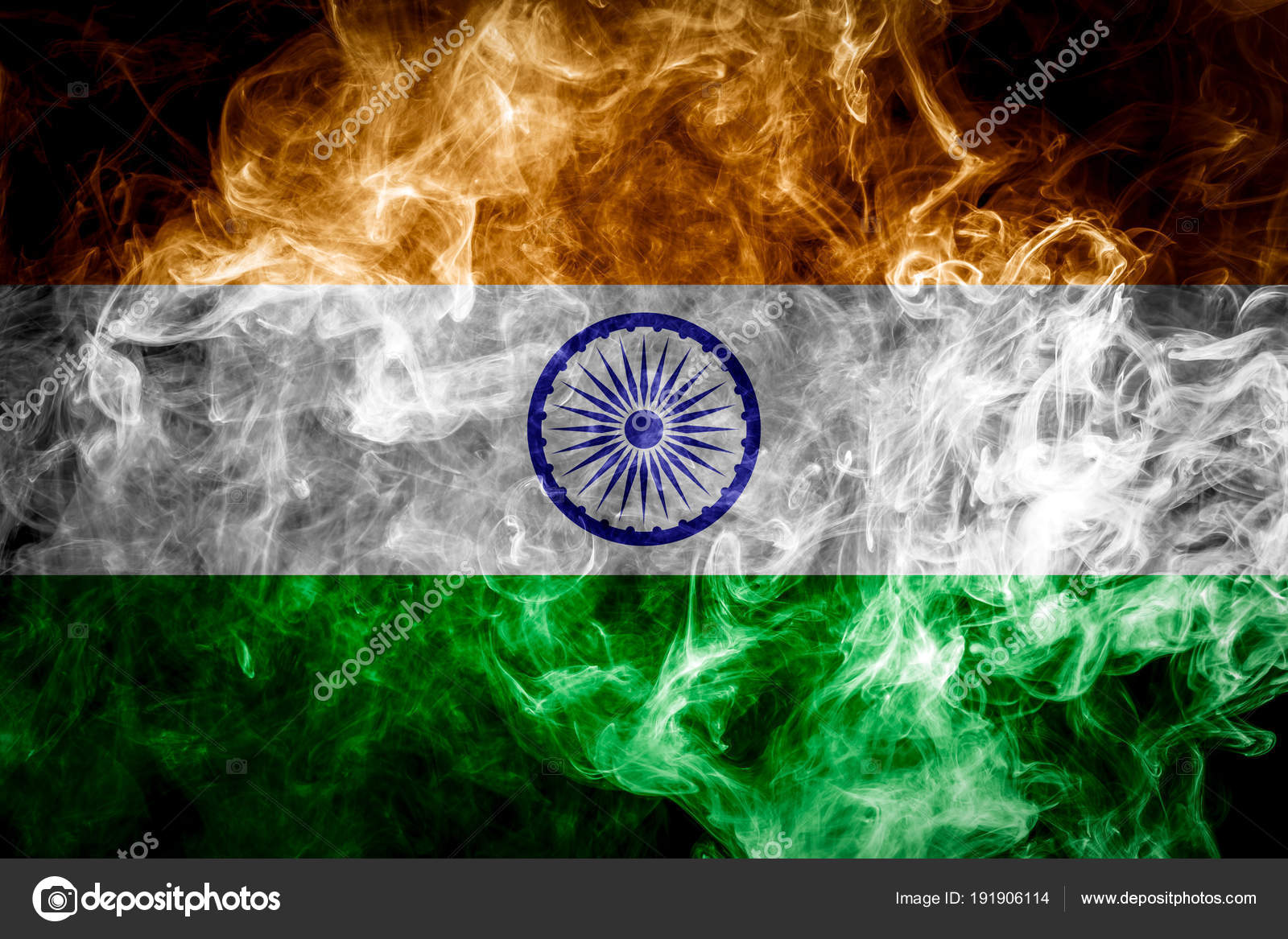 National Flag India Thick Colored Smoke Black Isolated Background Stock  Photo by ©everyonensk 191906114