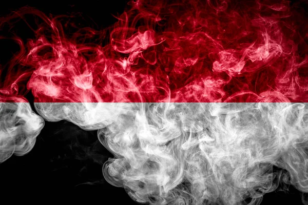 Bandera Nacional Indonesia Humo Color Grueso Sobre Fondo Negro Aislado —  Fotos de Stock