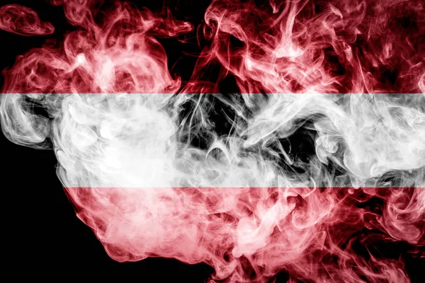 Státní Vlajka Rakouska Tlusté Barevné Kouře Černém Pozadí Izolované — Stock fotografie
