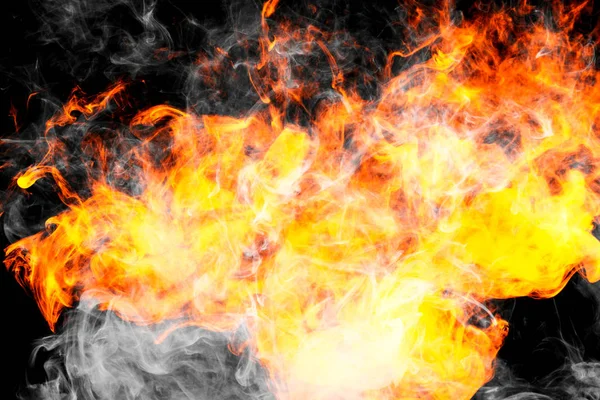 Fiary 烟雾在黑色孤立的背景 火焰背景 — 图库照片