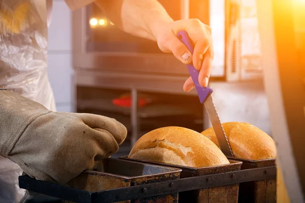 Panadero al horno pan fresco —  Fotos de Stock
