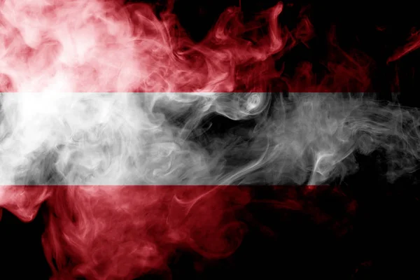 Bendera Nasional Austria Dari Asap Berwarna Tebal Pada Latar Belakang — Stok Foto