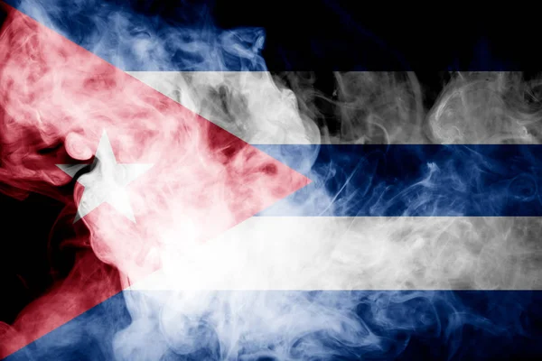 Bandera Nacional Cuba Humo Color Grueso Sobre Fondo Negro Aislado — Foto de Stock