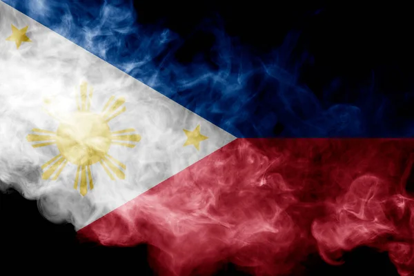 厚いからフィリピンの国旗色分離黒地に煙 — ストック写真