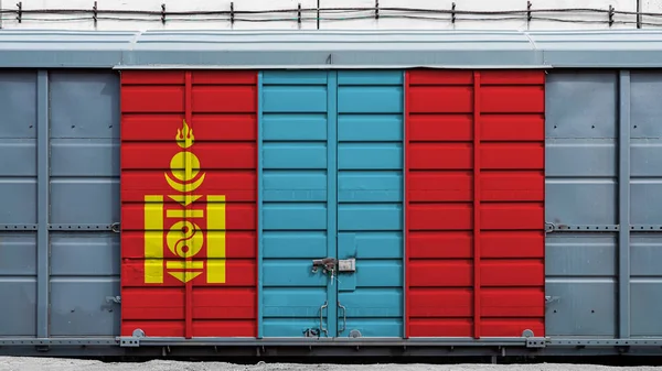 Framifrån Container Tåg Godsvagn Med Stor Metall Lås Med Den — Stockfoto