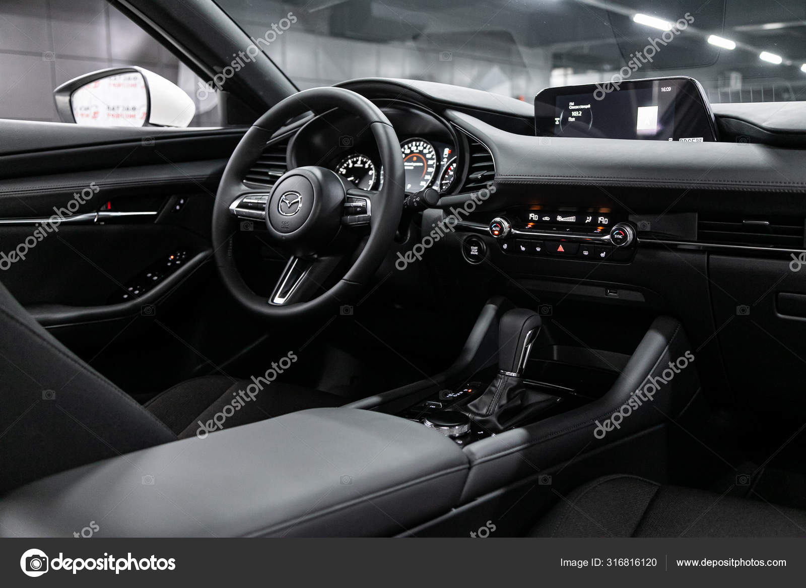 Novosibirsk Russia September 2019 Mazda Luxury Car Interior