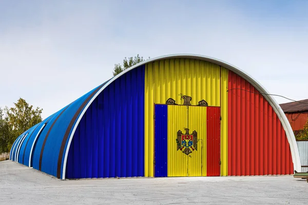 Κοντινό Πλάνο Της Εθνικής Σημαίας Της Μολδαβίας — Φωτογραφία Αρχείου