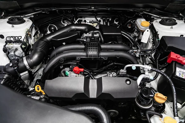 Novosibirsk Ρωσία Σεπτεμβρίου 2019 Subaru Forester Close Detail Car Engine — Φωτογραφία Αρχείου