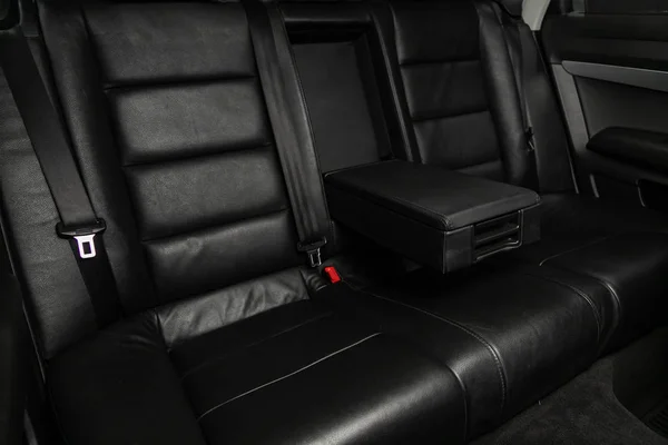 Novosibirsk Russia October 2019 Audi Leather Interior Design Car Passenger — стоковое фото
