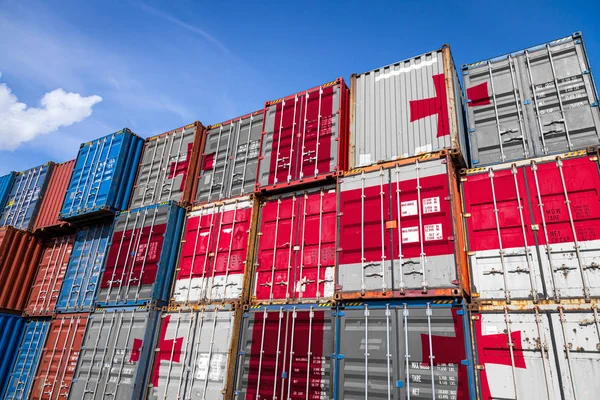 National Flag Georgia Large Number Metal Containers Storing Goods Stacked Stock Image