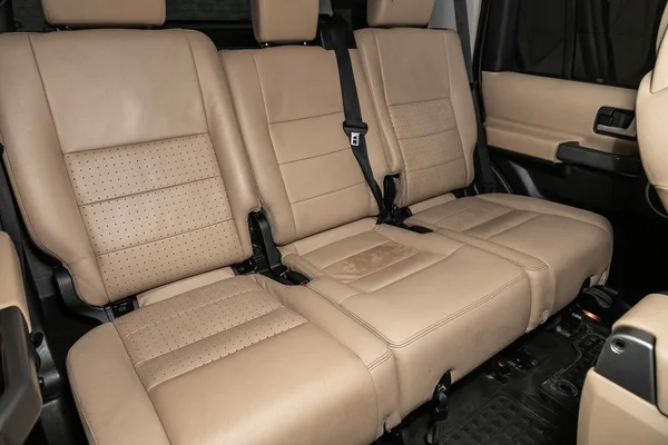 Новосибірськ Росія Жовтня 2019 Land Rover Discovery Leather Interior Design — стокове фото